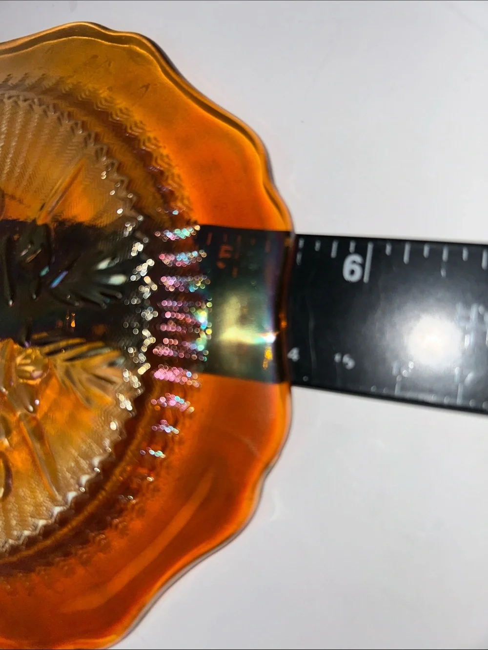 Jeannette Glass Company saucer or dessert plate in Iris and Herringbone pattern